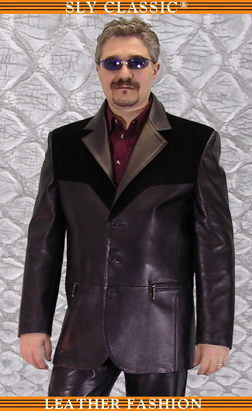 Férfi bőrzakó - Sly Classic Leather Fashion