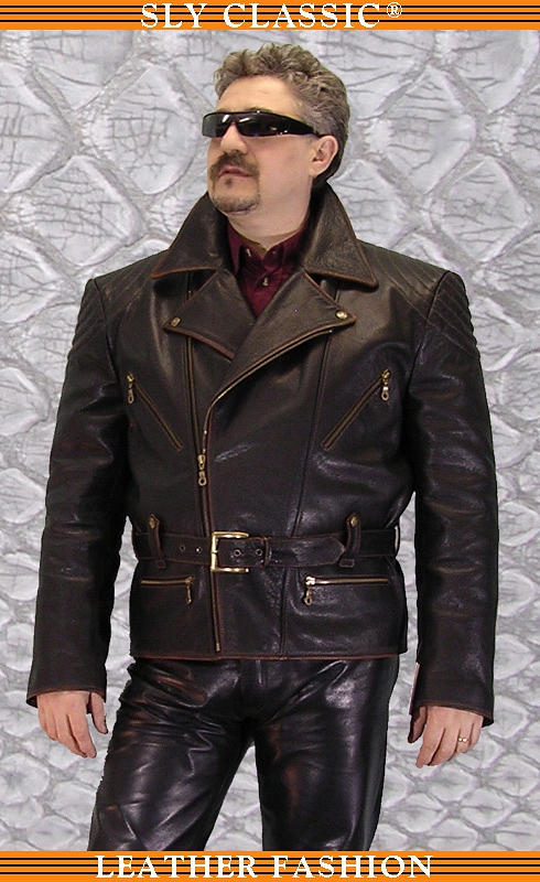 Férfi motoros bőrdzseki, bőrnadrág - Sly Classic Leather Fashion