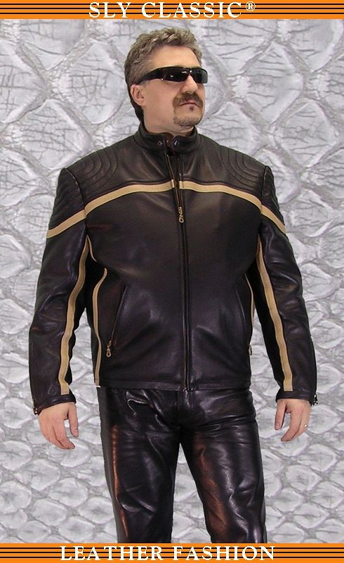 Férfi motoros bőrdzseki, bőrnadrág - Sly Classic Leather Fashion